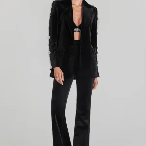 DAVINA Black Velvet Blazer
