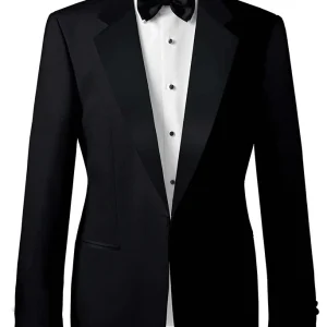Black Birds Eye Tuxedo Suit for Men – Custom Italian Wool Wedding Tuxedo